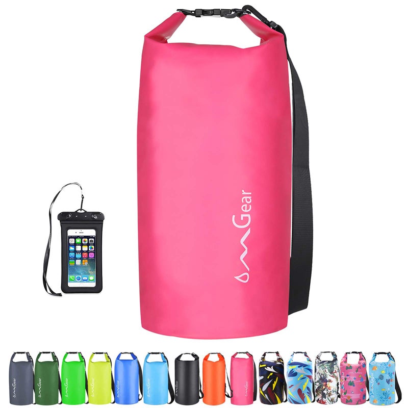 OMGear Waterproof Dry Bag Backpack Waterproof Phone Pouch 40L/30L/20L/10L/5L Floating Dry Sack For Kayaking Boating Sailing Canoeing Rafting Hiking Camping Outdoors Activities (Pink2, 20L) - Image 1
